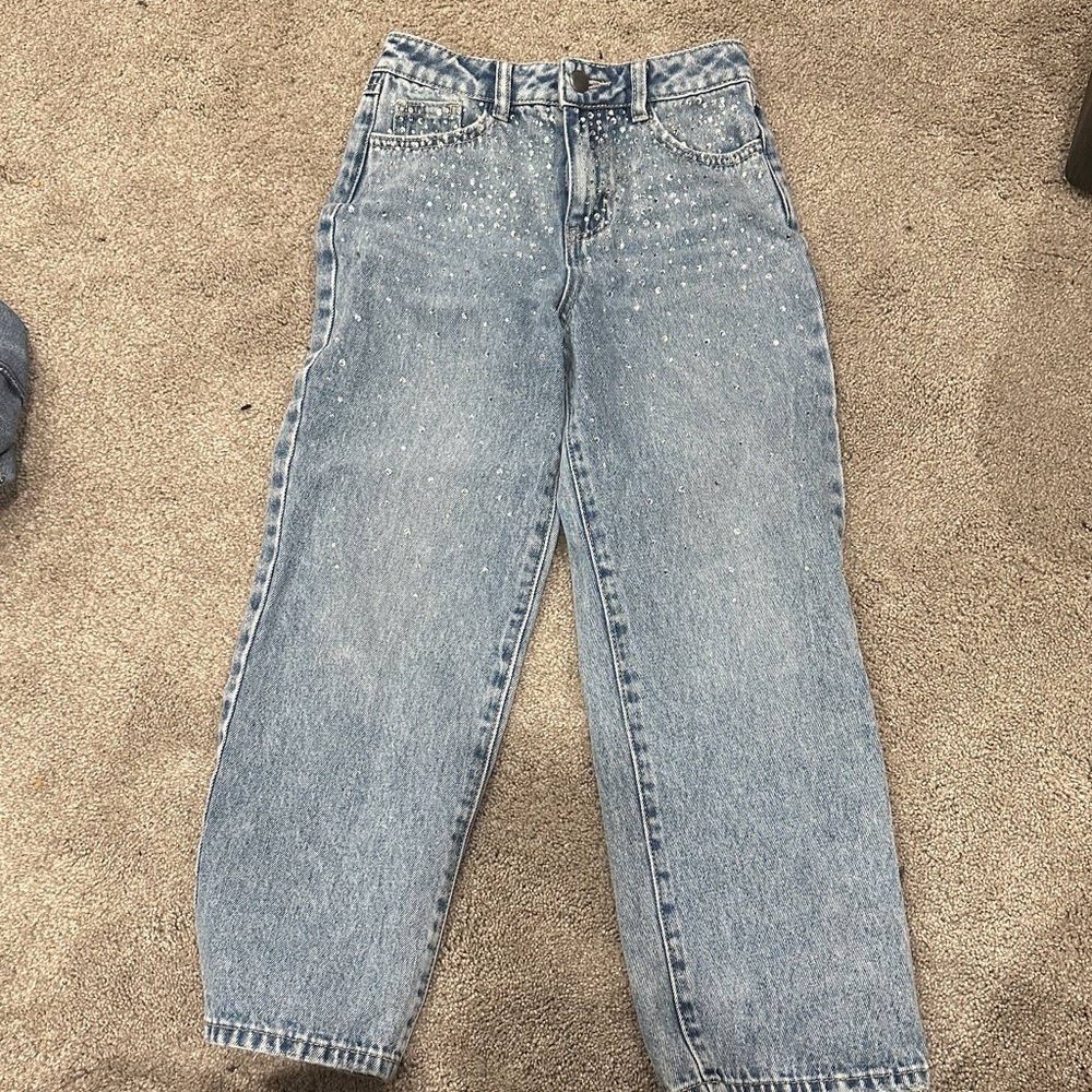 GB Girl Light Blue Denim Jeans with rhinestones